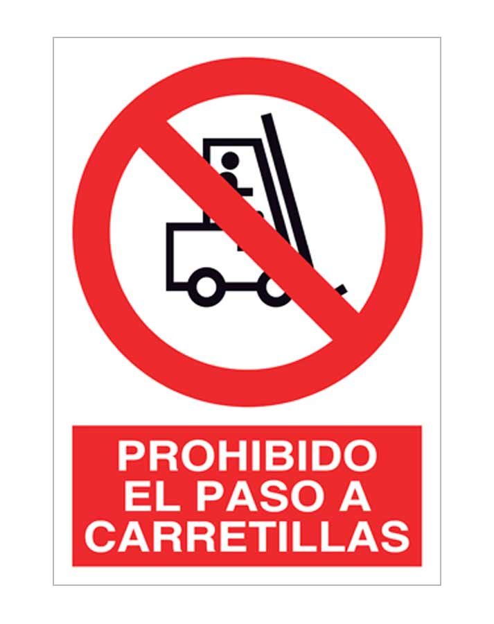 Señal / Cartel de Prohibido el paso a carretillas